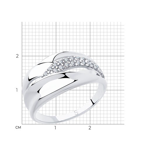 Кольцо из серебра с фианитами из серебро — вид 5