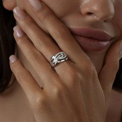 Кольцо из серебра с фианитами из серебро — вид 4