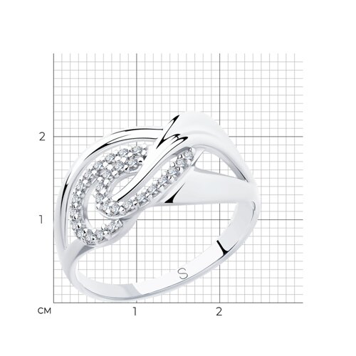 Кольцо из серебра с фианитами из серебро — вид 6