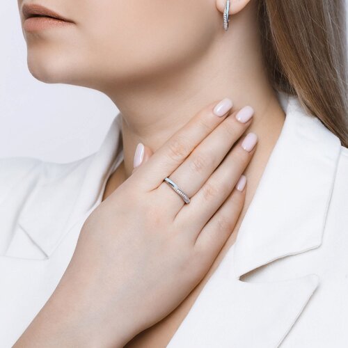 Кольцо из серебра с эмалью и фианитами из серебро — вид 3