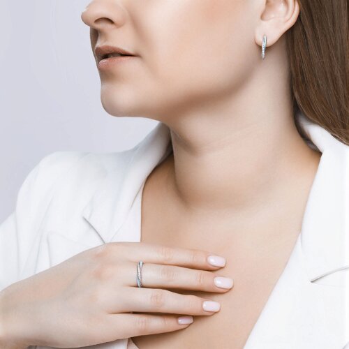 Кольцо из серебра с эмалью и фианитами из серебро — вид 5