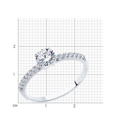 Кольцо из серебра с фианитами из серебро — вид 6