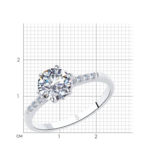 Кольцо из серебра с фианитами из серебро — вид 4