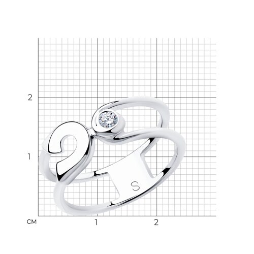 Кольцо из серебра с фианитом из серебро — вид 6