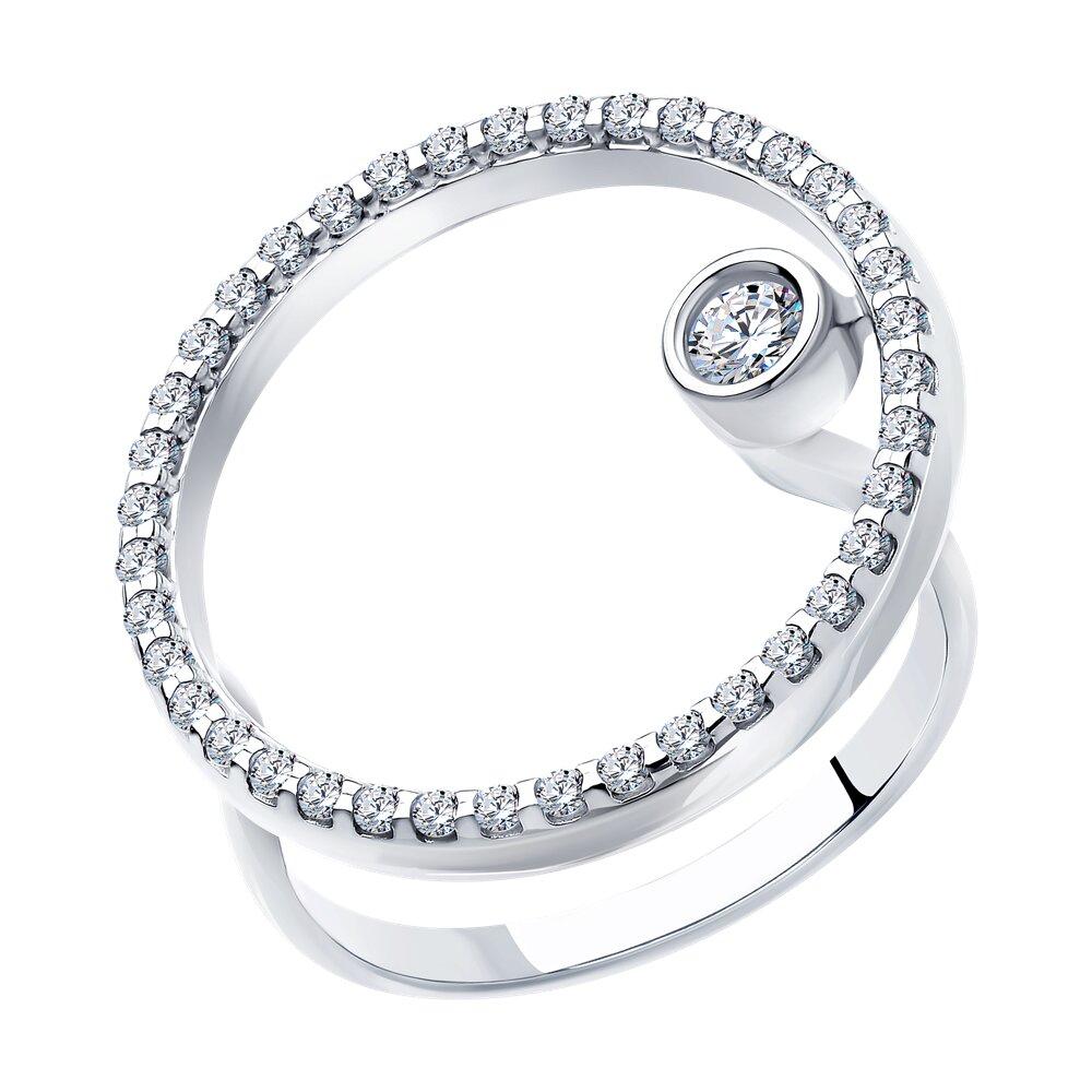 Кольцо из серебра с фианитами - видео на модели