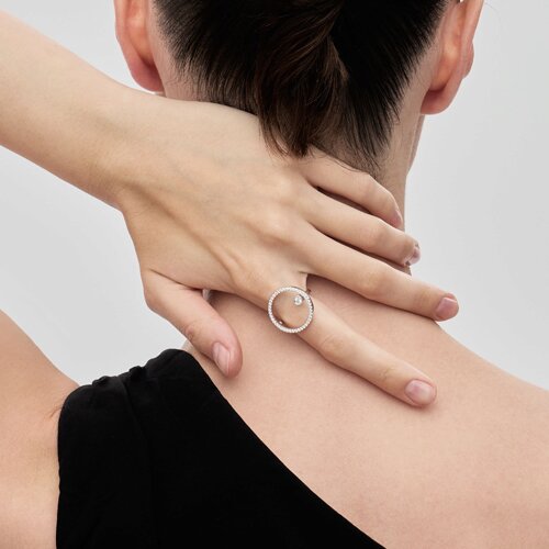 Кольцо из серебра с фианитами из серебро — вид 5