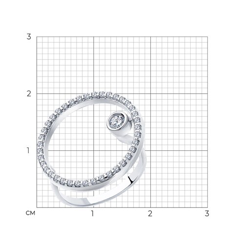Кольцо из серебра с фианитами из серебро — вид 6