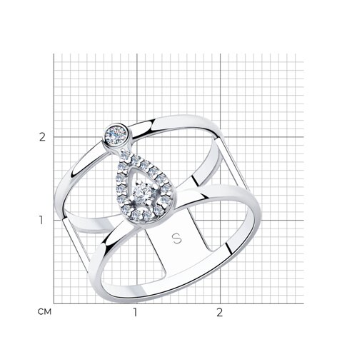 Кольцо из серебра с фианитами из серебро — вид 4