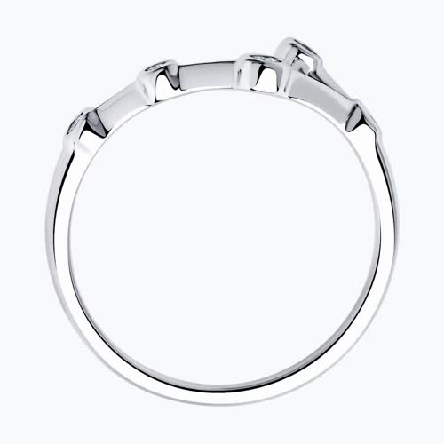 Кольцо из серебра с фианитами из серебро — вид 2