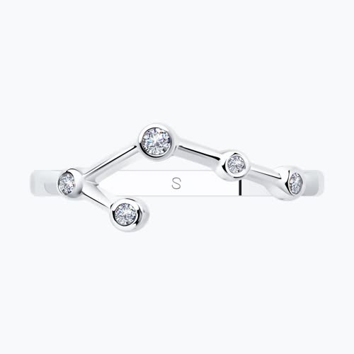 Кольцо из серебра с фианитами из серебро — вид 3