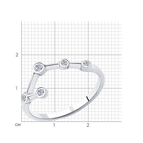 Кольцо из серебра с фианитами из серебро — вид 6