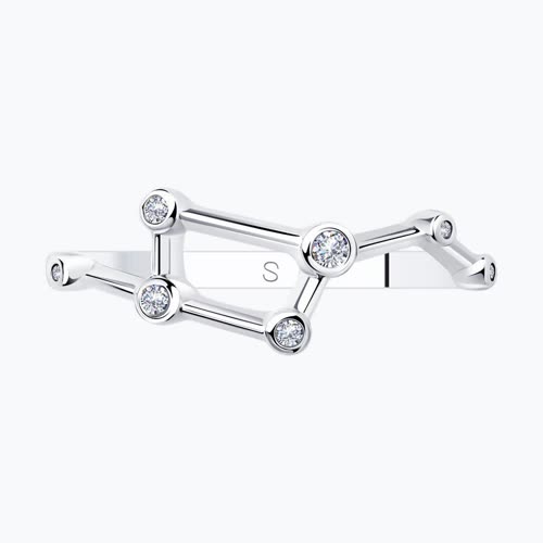 Кольцо из серебра с фианитами из серебро — вид 3