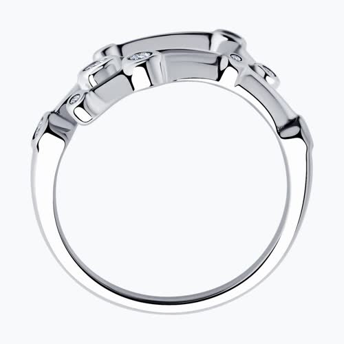 Кольцо из серебра с фианитами из серебро — вид 2