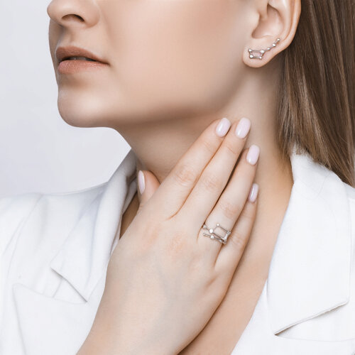 Кольцо из серебра с фианитами из серебро — вид 5