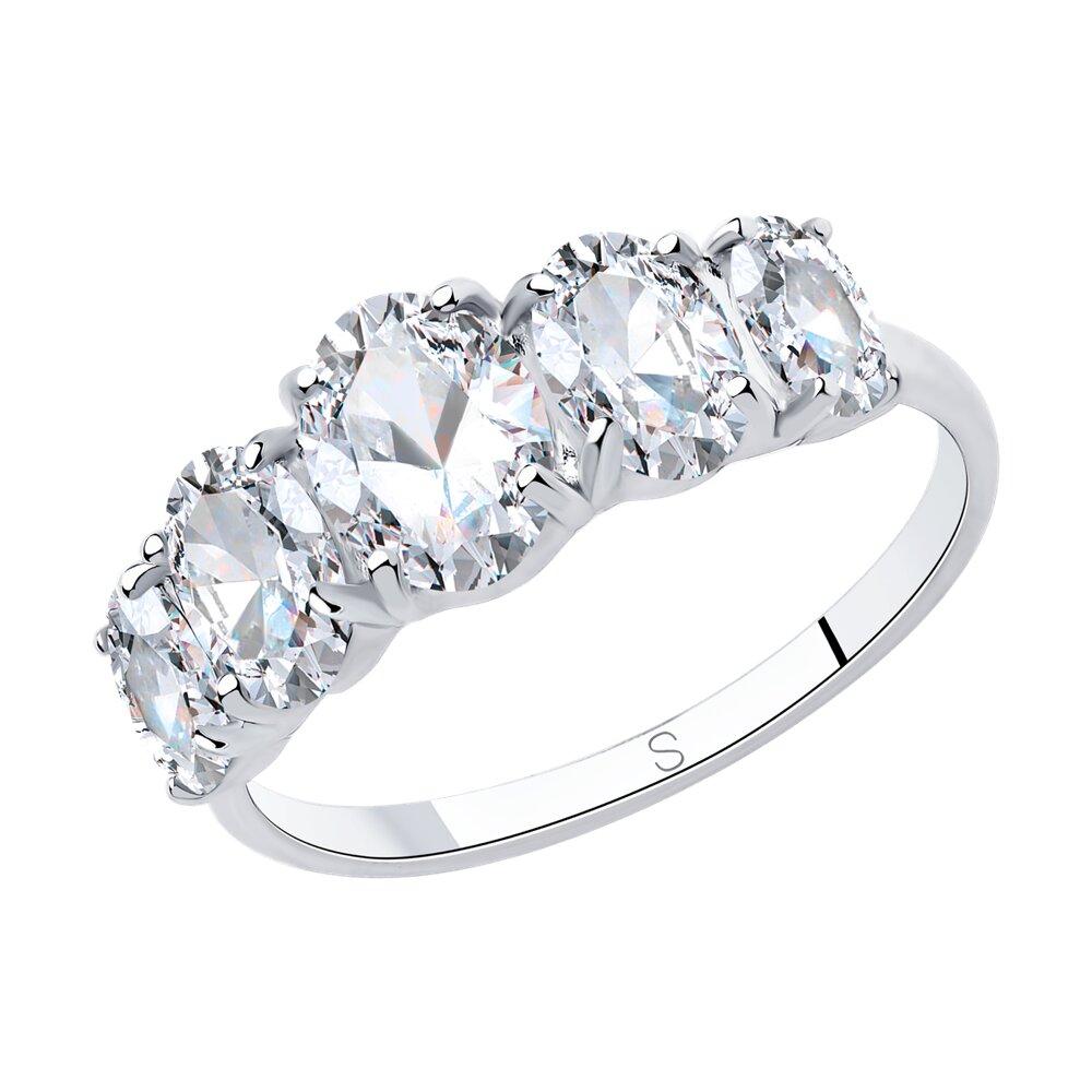 Кольцо из серебра с фианитами - видео на модели