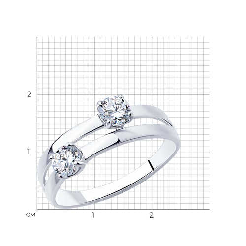 Кольцо из серебра с фианитами из серебро — вид 3