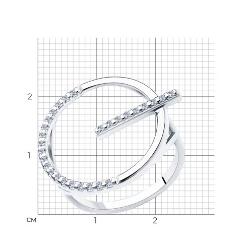 Кольцо из серебра с фианитами из серебро — вид 4