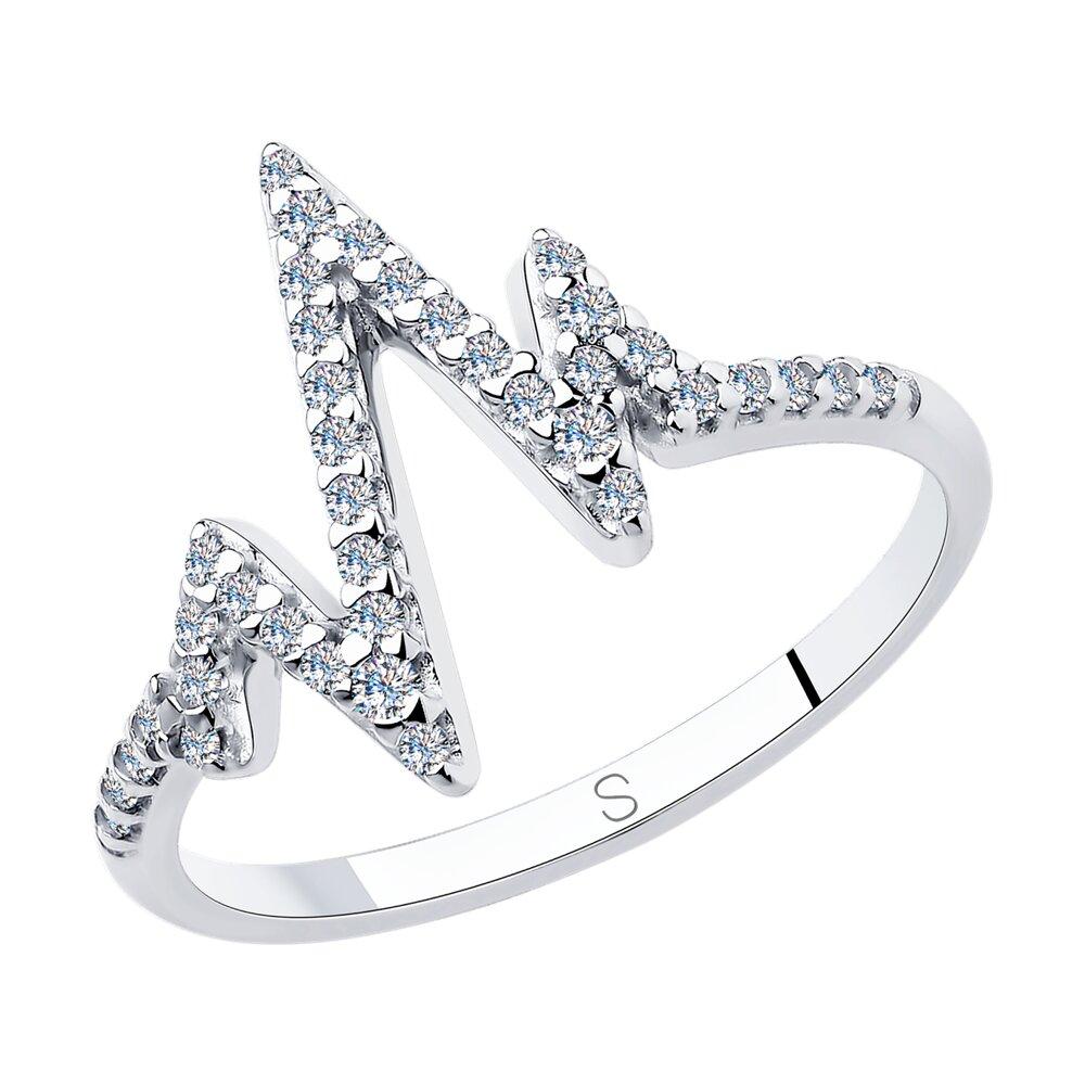 Кольцо из серебра с фианитами - видео на модели