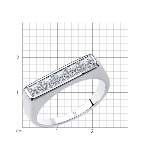 Кольцо из серебра с фианитами из серебро — вид 5