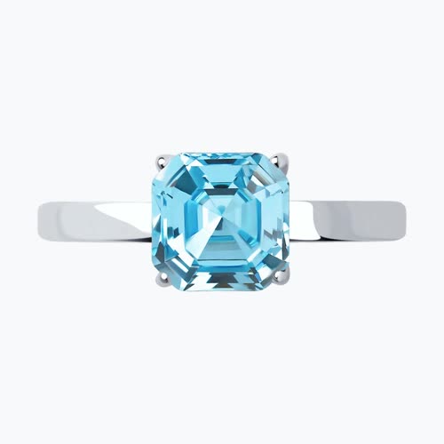 Кольцо из серебра с кристаллом из серебро — вид 2