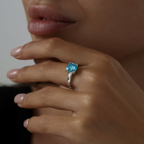 Кольцо из серебра с кристаллом из серебро — вид 5