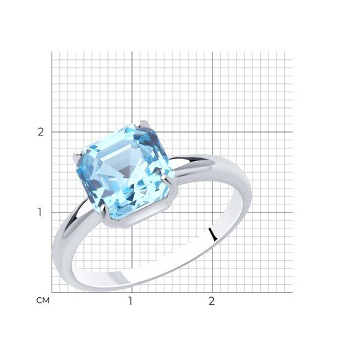 Кольцо из серебра с кристаллом из серебро — вид 7