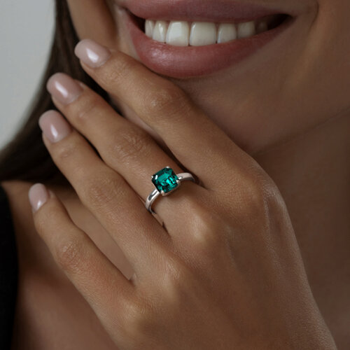 Кольцо из серебра с кристаллом из серебро — вид 6