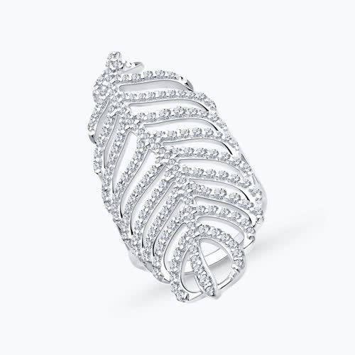 Кольцо из серебра с фианитами - видео на модели