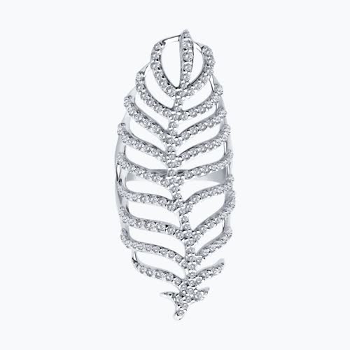 Кольцо из серебра с фианитами из серебро — вид 2