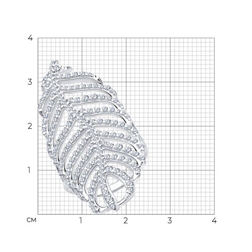 Кольцо из серебра с фианитами из серебро — вид 5