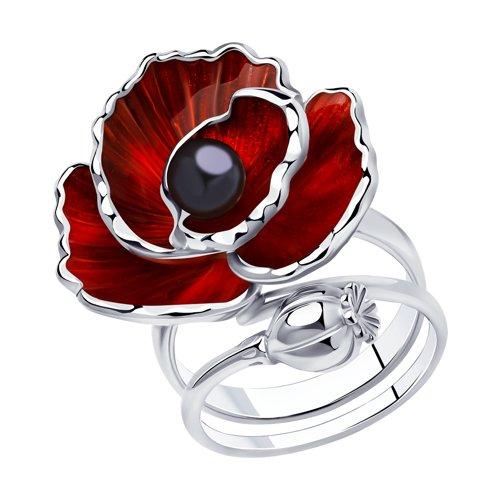 Кольцо из серебра с жемчугом и эмалью - видео на модели