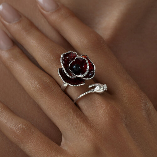 Кольцо из серебра с жемчугом и эмалью из серебро — вид 5