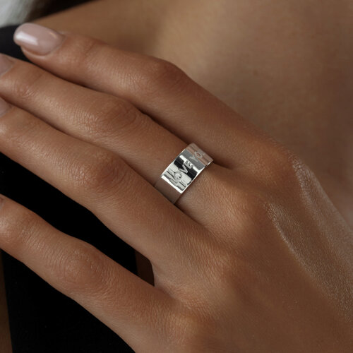 Кольцо из серебра с гравировкой из серебро — вид 3