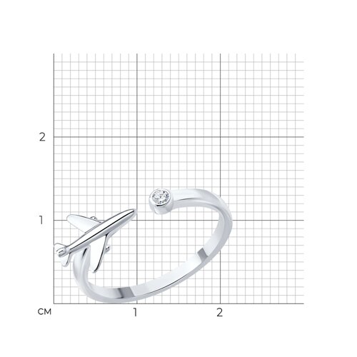 Кольцо из серебра с фианитом из серебро — вид 6