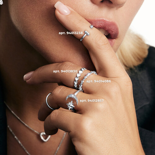 Кольцо из серебра с фианитами из серебро — вид 2