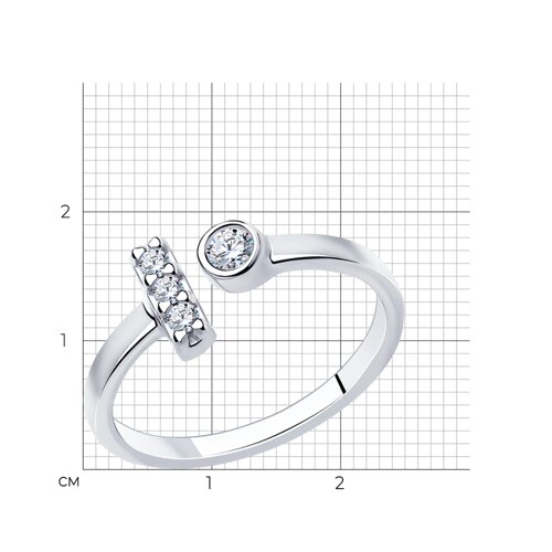 Кольцо из серебра с фианитами из серебро — вид 6