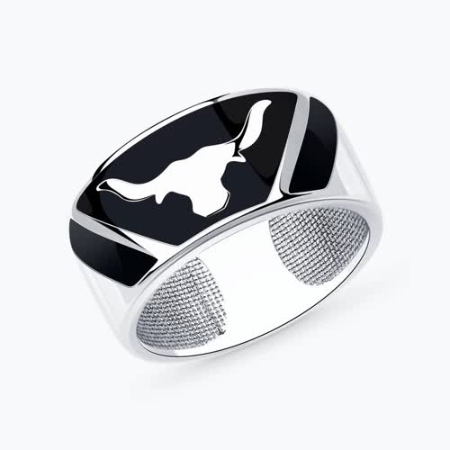 Кольцо из серебра с эмалью из серебро