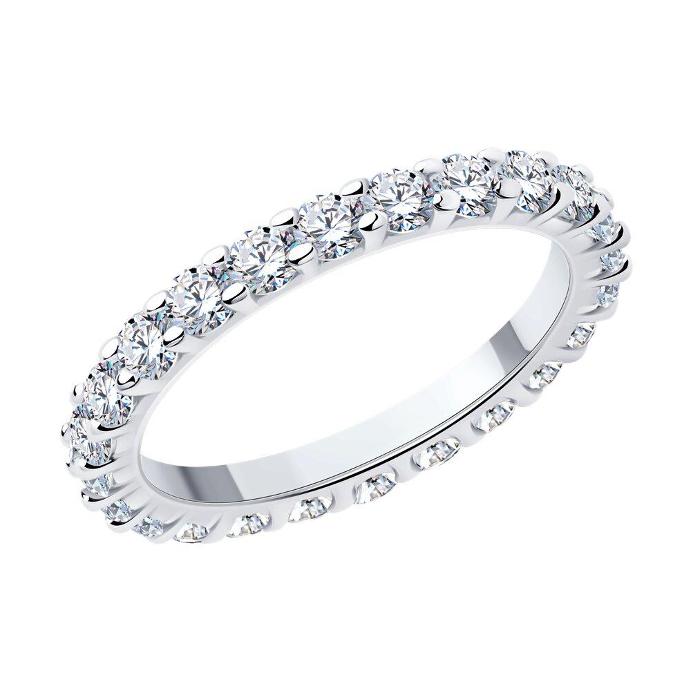 Кольцо из серебра с фианитами - видео на модели