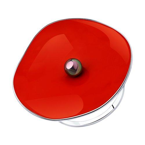 Кольцо из серебра с жемчугом и эмалью - видео на модели