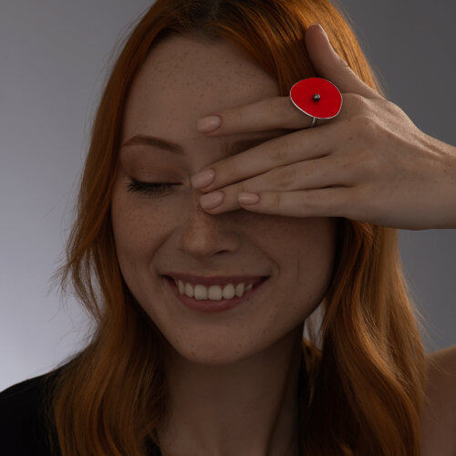 Кольцо из серебра с жемчугом и эмалью из серебро — вид 3