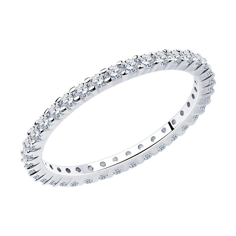 Кольцо из серебра с фианитами - видео на модели