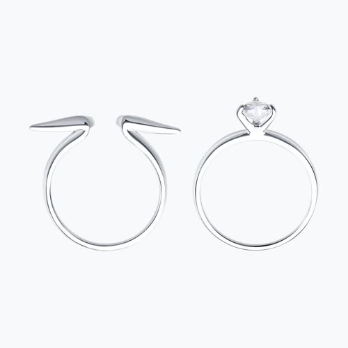 Кольцо из серебра с фианитом из серебро — вид 2