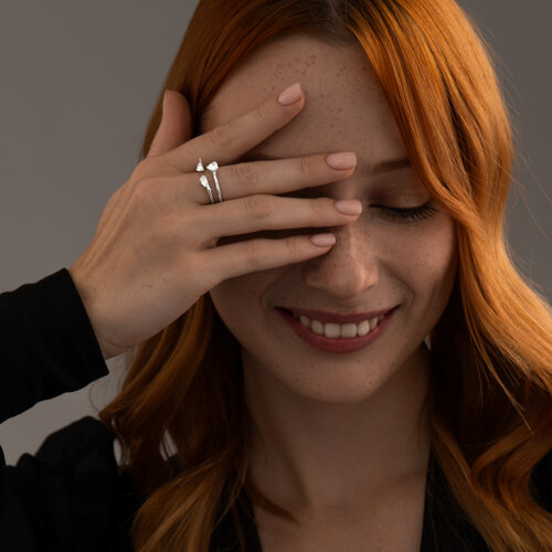 Кольцо из серебра с фианитом из серебро — вид 4