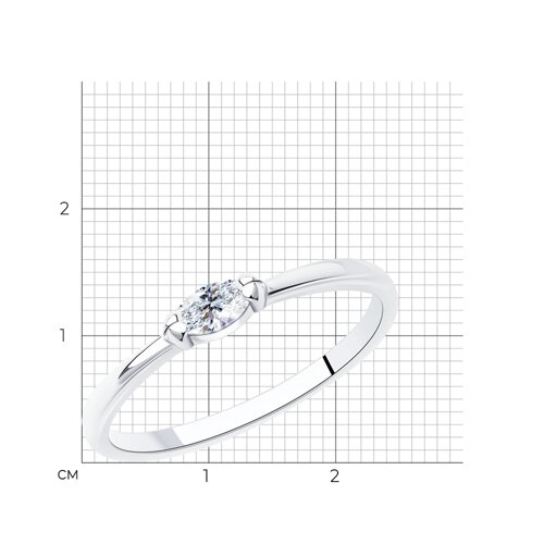 Кольцо из серебра с фианитом из серебро — вид 5