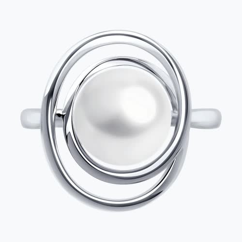 Кольцо из серебра с жемчугом из серебро — вид 2