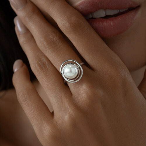 Кольцо из серебра с жемчугом из серебро — вид 3