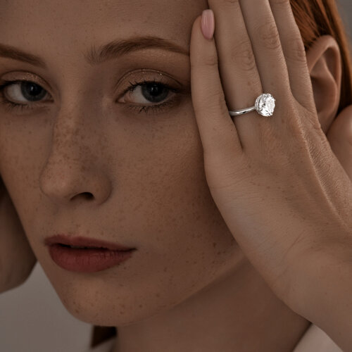 Кольцо из серебра с фианитом из серебро — вид 4