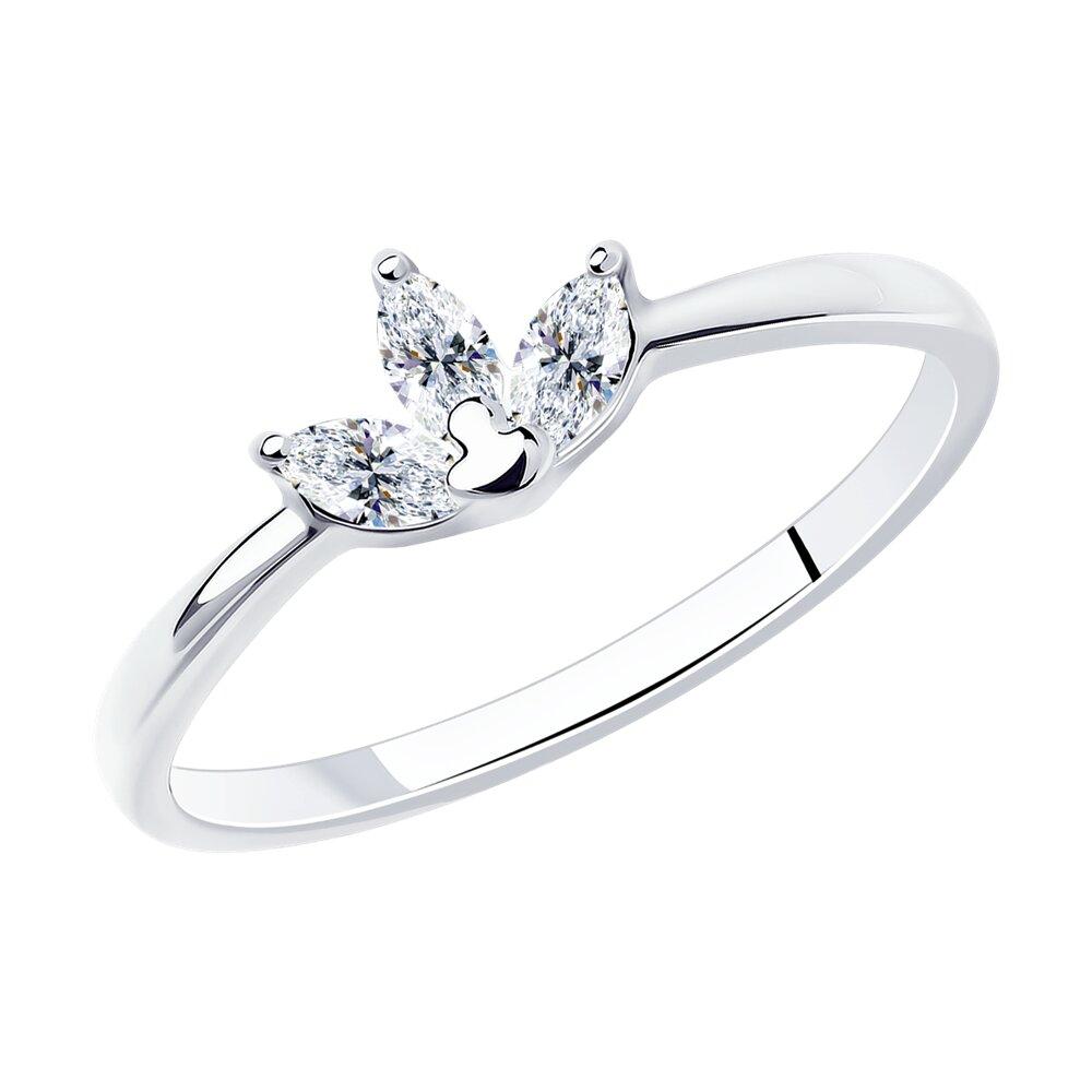 Кольцо из серебра с фианитами - видео на модели