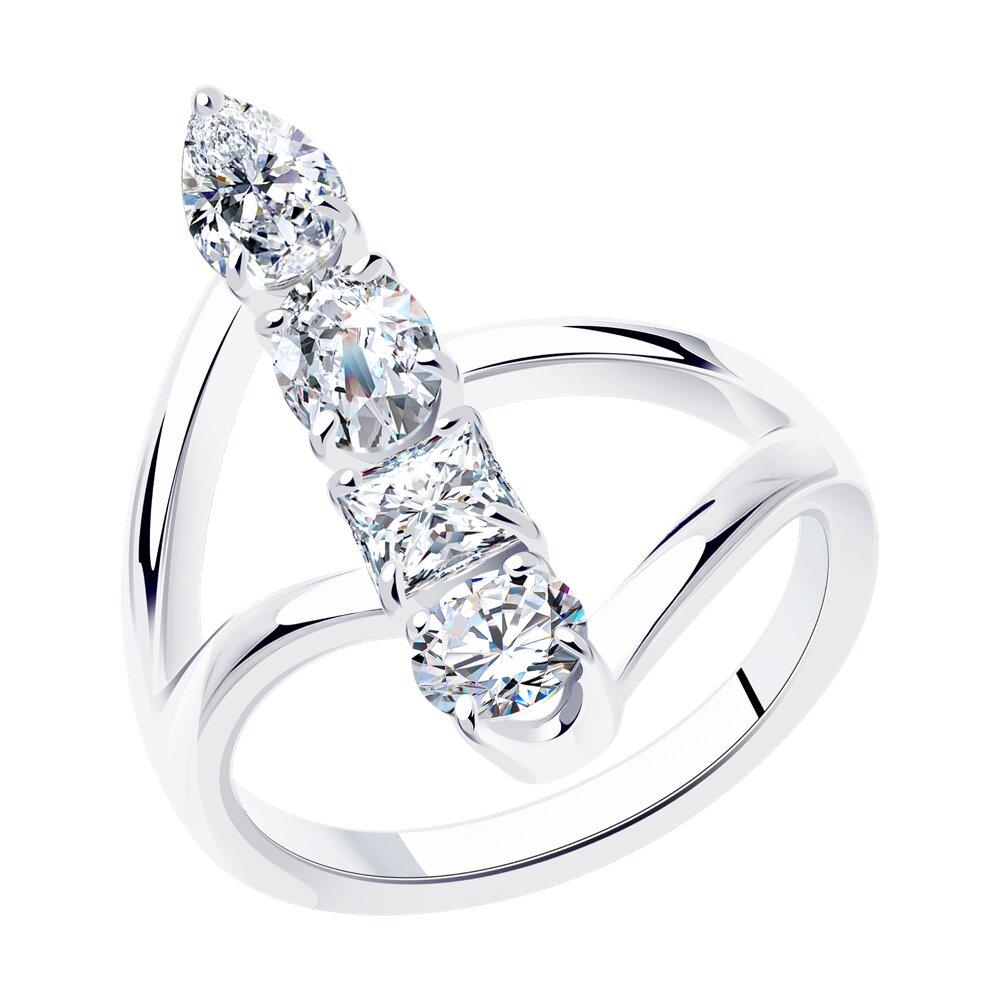 Кольцо из серебра с фианитами - видео на модели