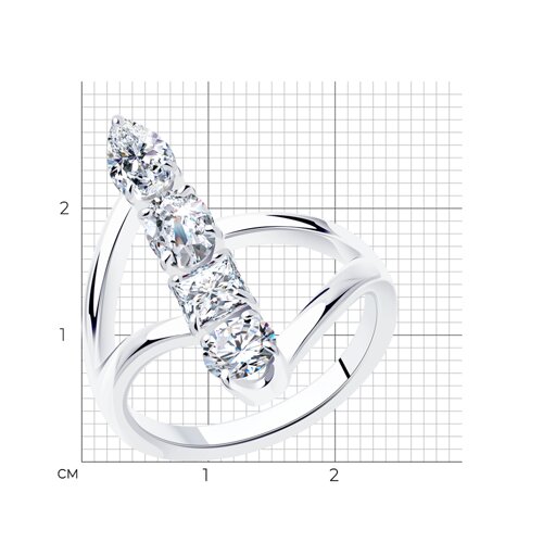 Кольцо из серебра с фианитами из серебро — вид 5